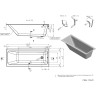 Ванна CERSANIT CREA 170x70 прямоугольная 64870